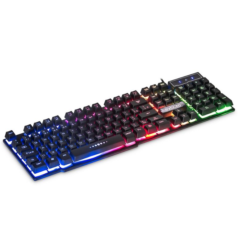 Kit Teclado + Mouse Iluminado LED RGB Semi Mecânico BKG 550 2400 DPI